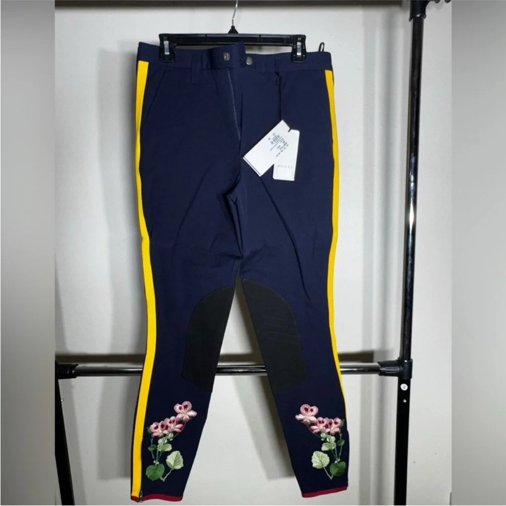 NWT Gucci Riding Pants with Floral Embroidery - Picture 2 of 12